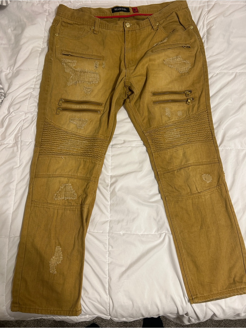 Unbranded Men's Tan and Yellow Jeans